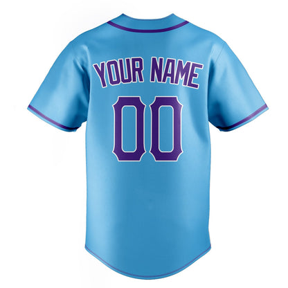 Sky-Blue & Purple Grandstand Baseball Jersey