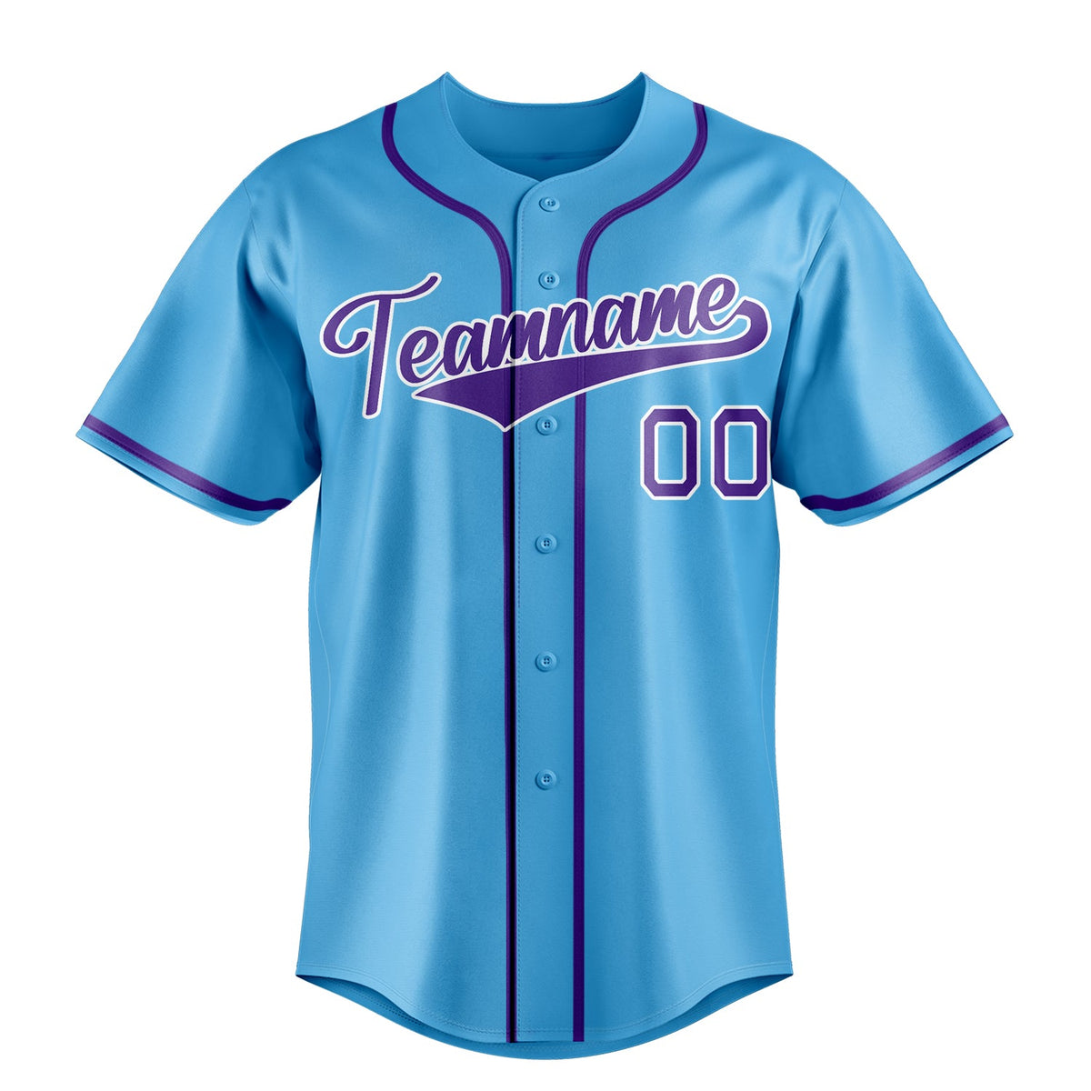 Sky-Blue & Purple Grandstand Baseball Jersey