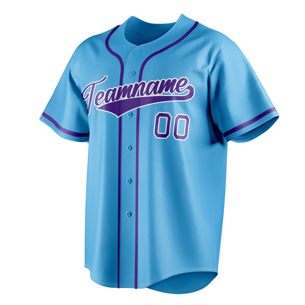 Sky-Blue & Purple Grandstand Baseball Jersey