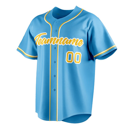 Sky-Blue & Yellow Pennant Baseball Jersey