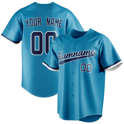 Personalized Panther Blue & Navy Color Fan Baseball Jersey BB01240530WX374