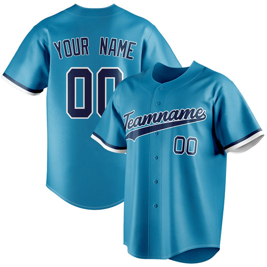 Personalized Panther Blue & Navy Color Fan Baseball Jersey BB01240530WX374