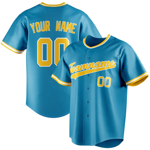 Personalized Panther Blue & Yellow Color Fan Baseball Jersey BB01240530WX375