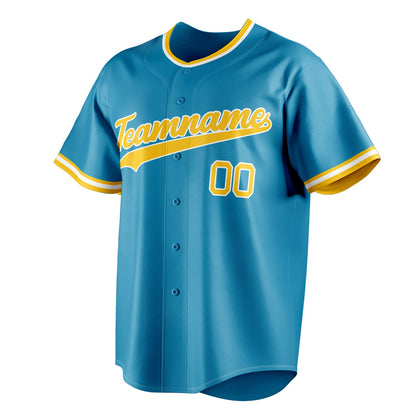 Panther-Blue & Yellow Field Baseball Jersey