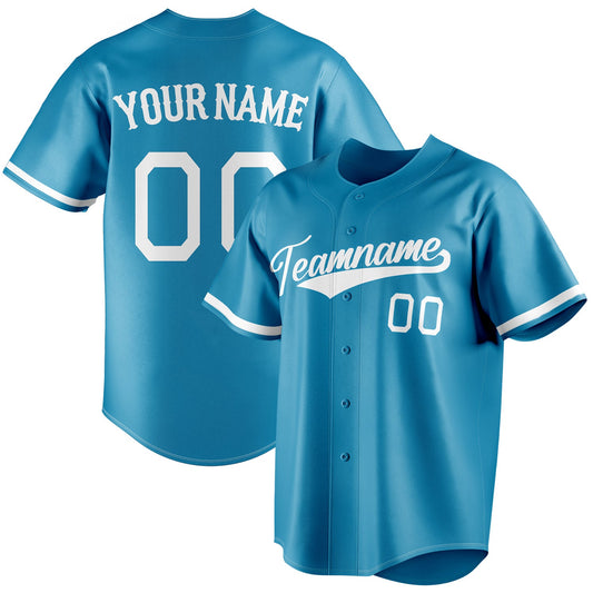 Personalized Panther Blue & White Color Fan Baseball Jersey BB01240530WX377