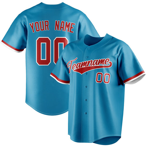 Personalized Panther Blue & Red Color Fan Baseball Jersey BB01240530WX378