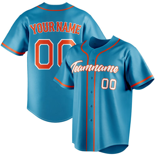 Personalized Panther Blue & Orange Color Fan Baseball Jersey BB01240530WX379