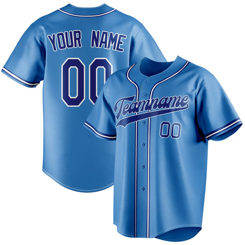 Personalized Powder Blue & Navy Color Fan Baseball Jersey BB01240530WY270