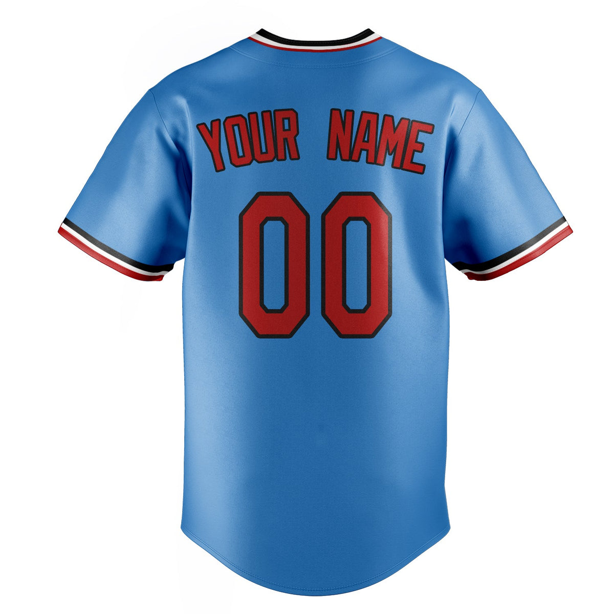Powder-Blue & Crimson Homeplate Baseball Jersey