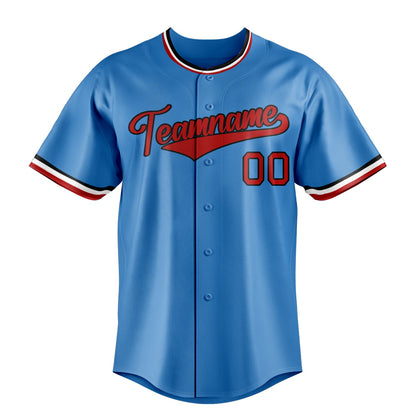 Powder-Blue & Crimson Homeplate Baseball Jersey