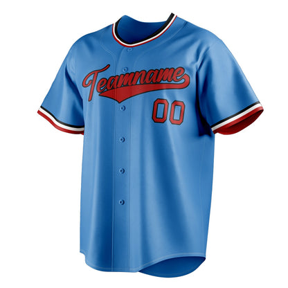Powder-Blue & Crimson Homeplate Baseball Jersey