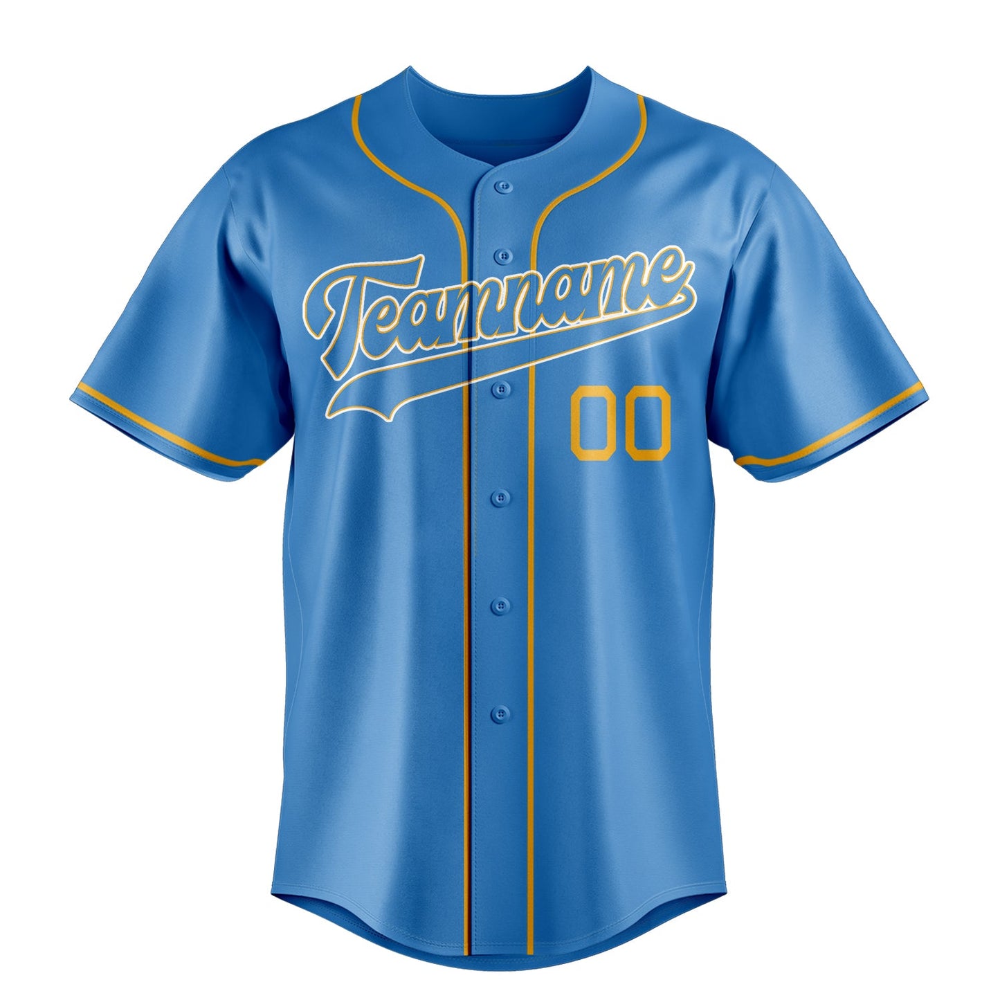 Powder-Blue & Gold Clubhouse Baseball Jersey