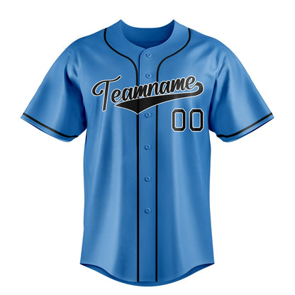 Powder-Blue & Black Outfield Baseball Jersey