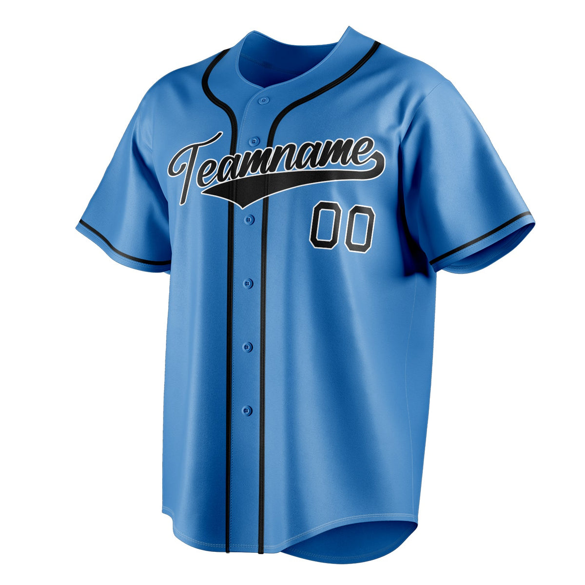 Powder-Blue & Black Outfield Baseball Jersey