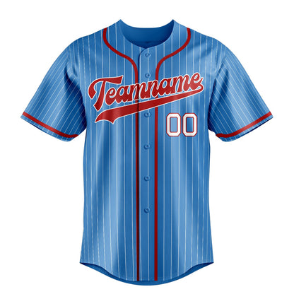 Powder-Blue & Red Infield Baseball Jersey