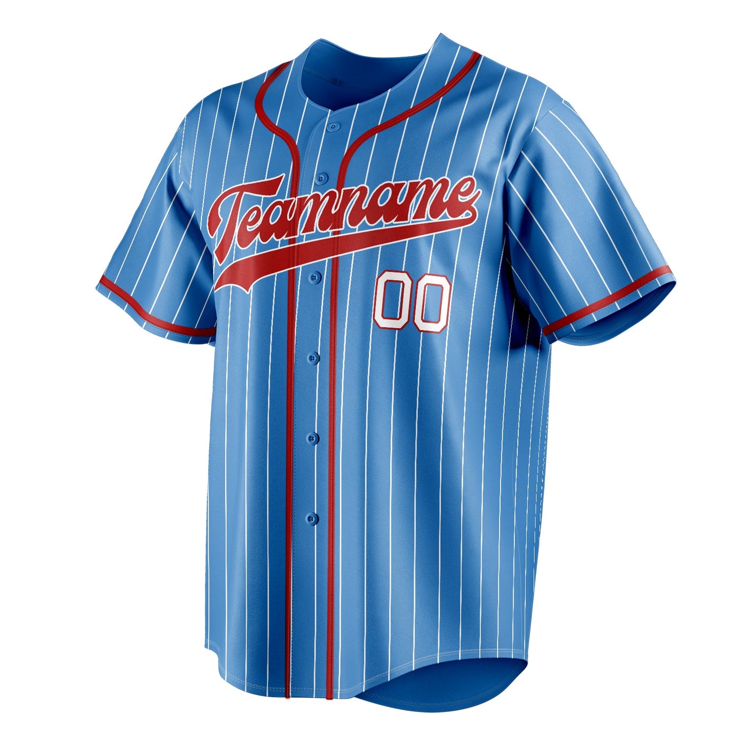 Powder-Blue & Red Infield Baseball Jersey
