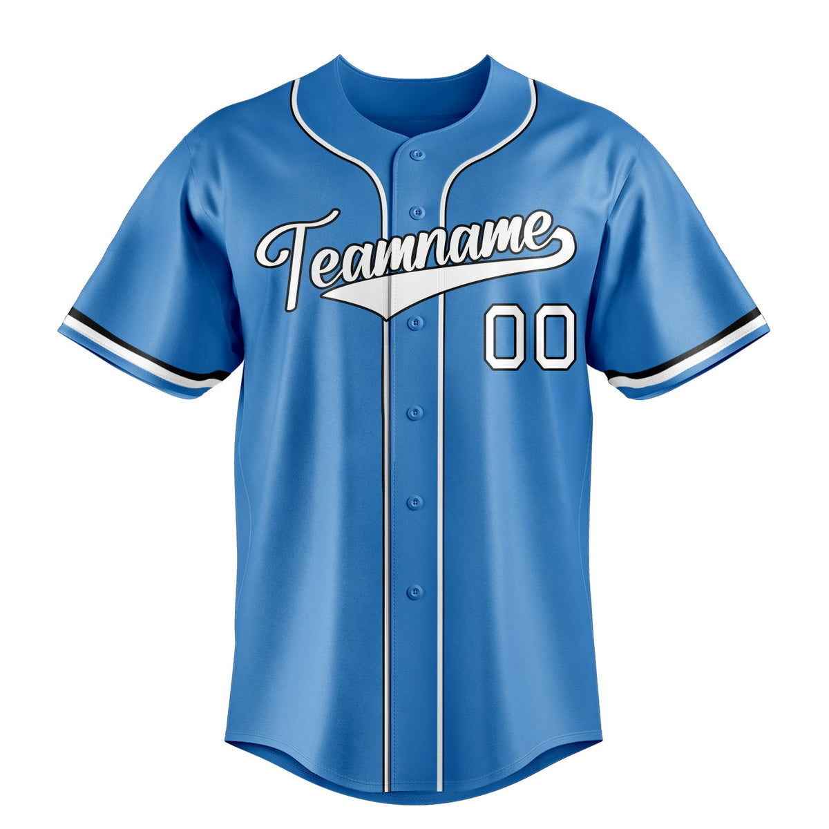 Powder-Blue & White Baseline Baseball Jersey