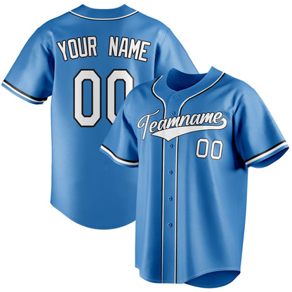 Personalized Powder Blue & White Color Fan Baseball Jersey BB01240530WY279