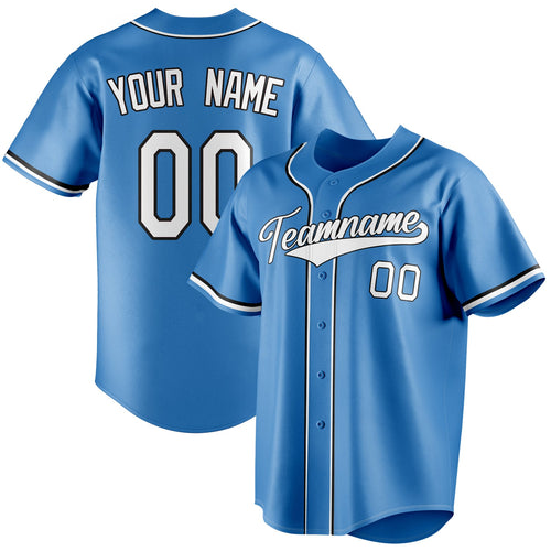 Personalized Powder Blue & White Color Fan Baseball Jersey BB01240530WY279