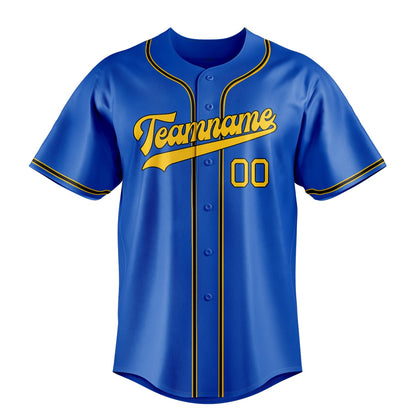 Thunder-Blue & Olg-Gold Grandstand Baseball Jersey