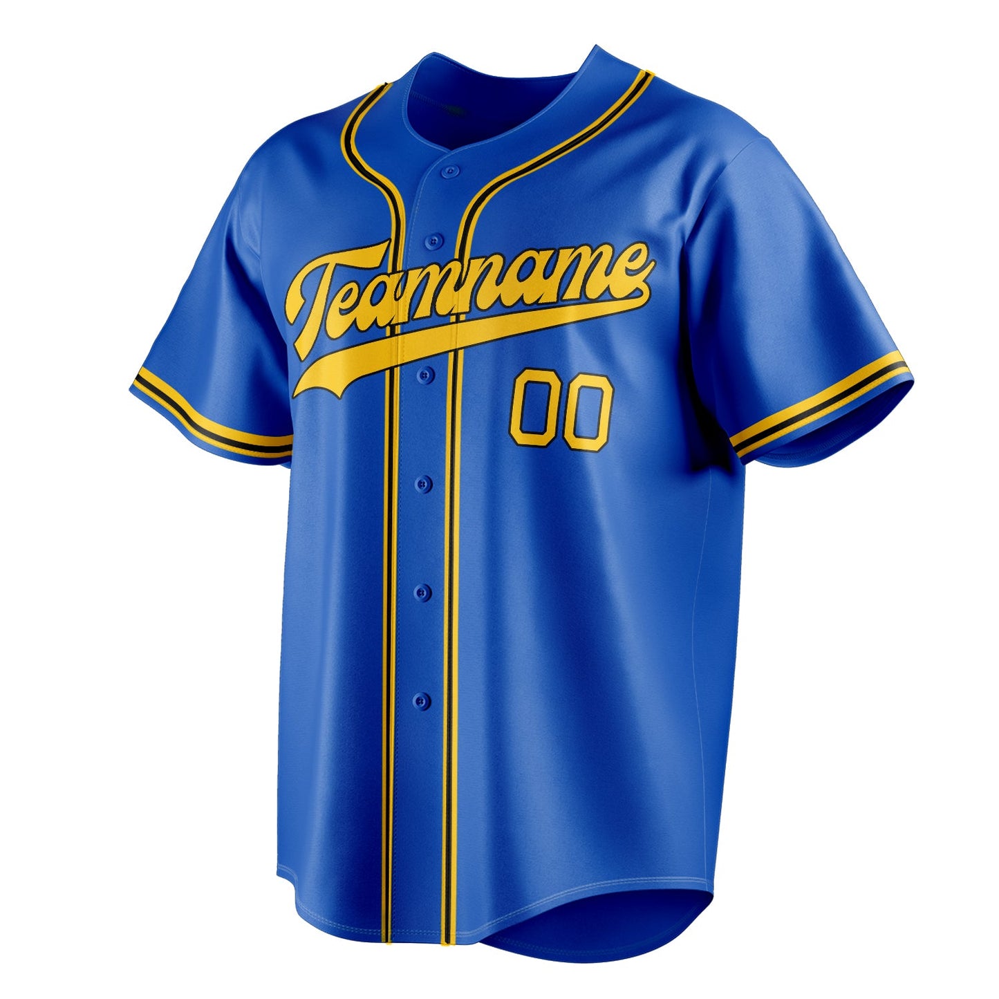 Thunder-Blue & Olg-Gold Grandstand Baseball Jersey