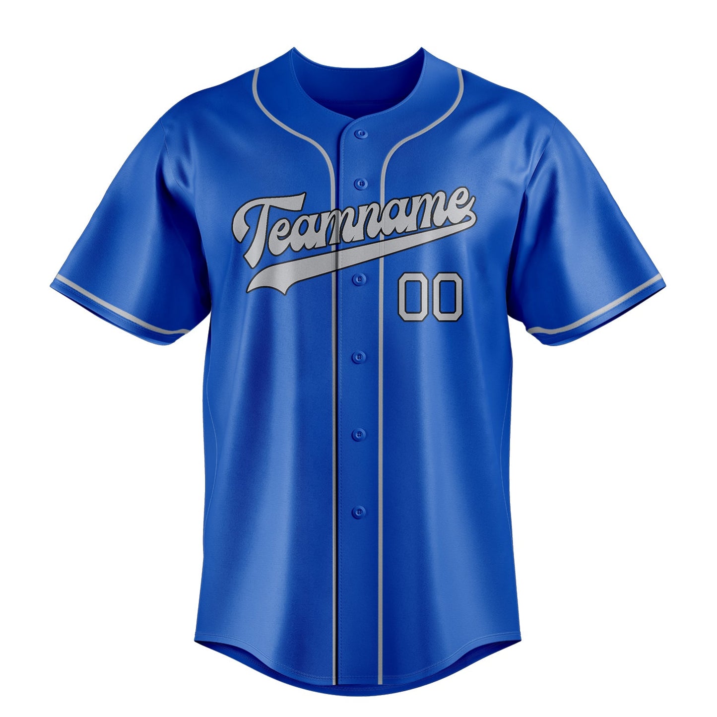 Thunder-Blue & Gray Pennant Baseball Jersey