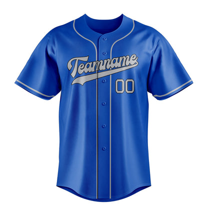 Thunder-Blue & Gray Pennant Baseball Jersey