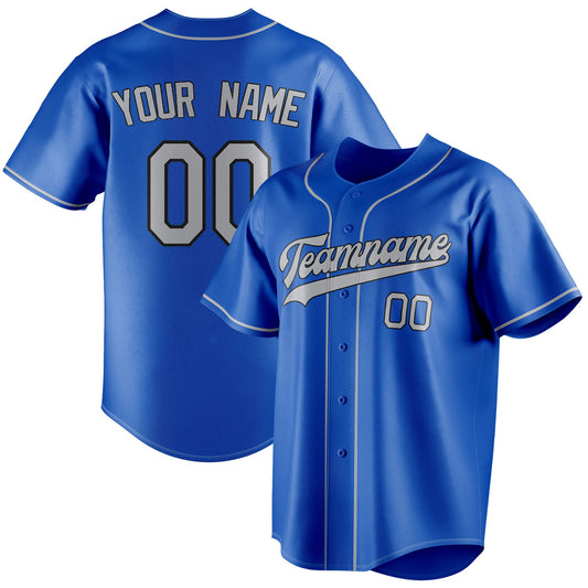 Personalized Thunder Blue & Gray Color Fan Baseball Jersey BB01240530WY350