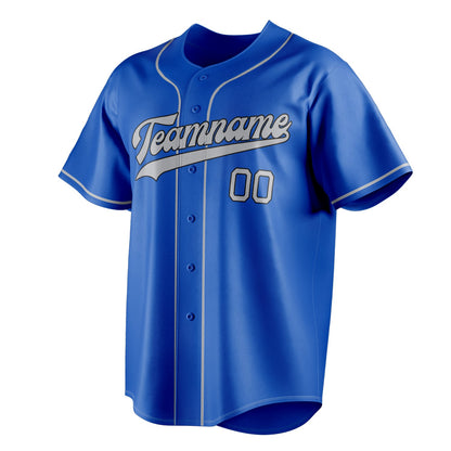 Thunder-Blue & Gray Pennant Baseball Jersey