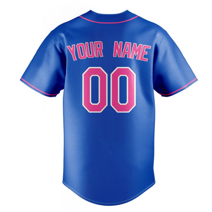Thunder-Blue & Pink Dugout Baseball Jersey