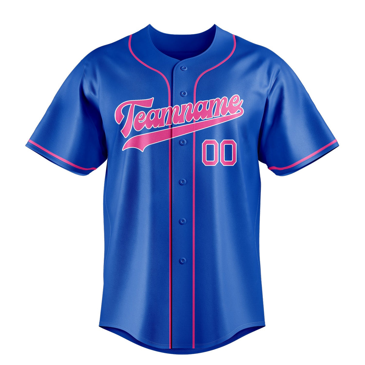 Thunder-Blue & Pink Dugout Baseball Jersey