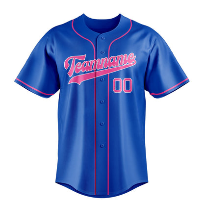 Thunder-Blue & Pink Dugout Baseball Jersey