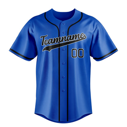 Thunder-Blue & Black Diamond Baseball Jersey