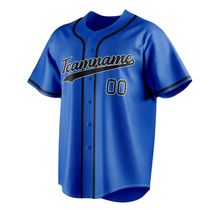 Thunder-Blue & Black Diamond Baseball Jersey
