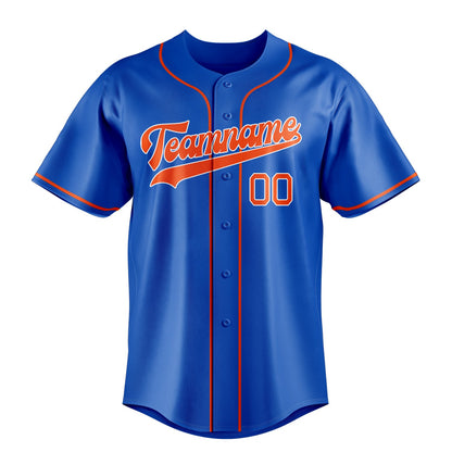 Thunder-Blue & Orange Field Baseball Jersey