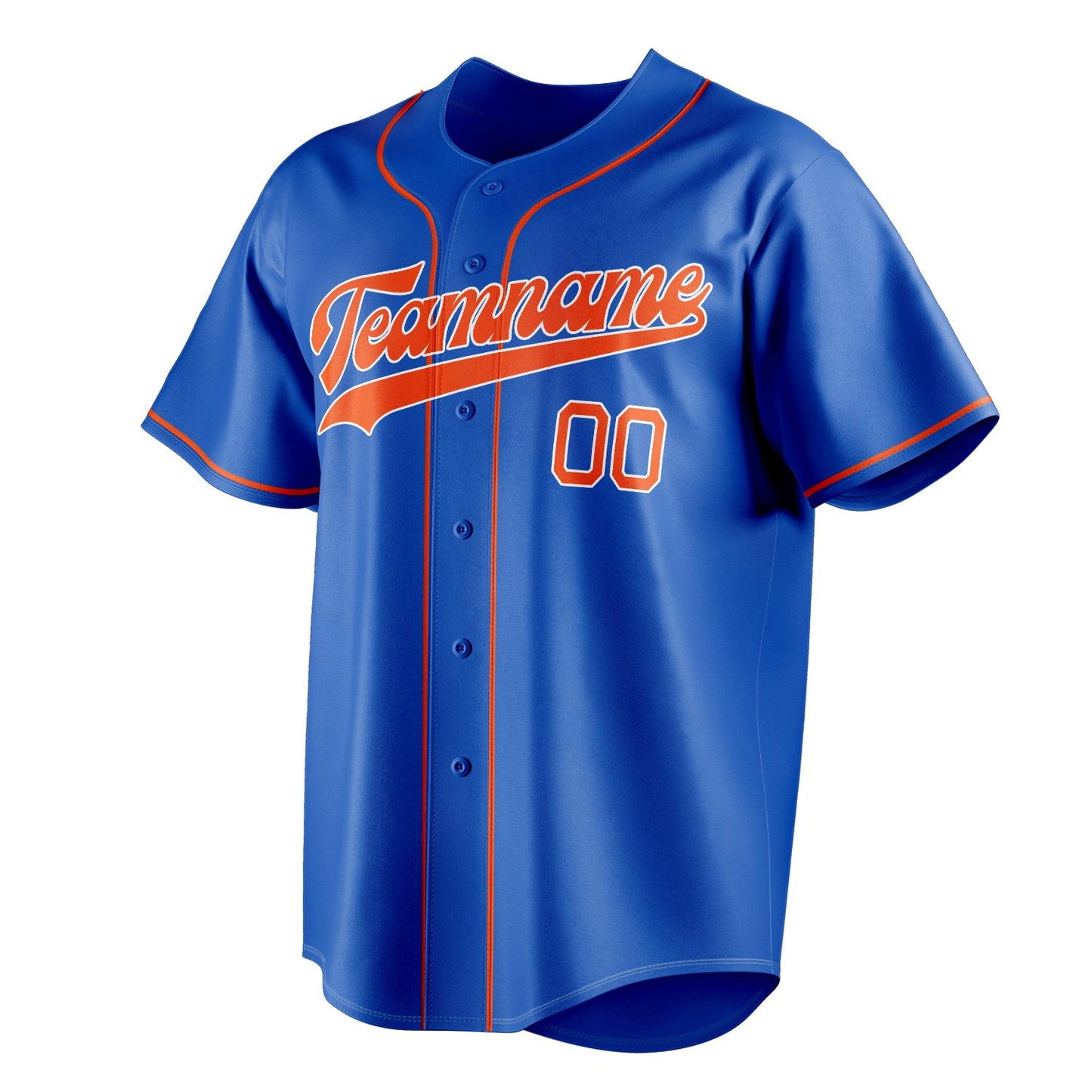 Thunder-Blue & Orange Field Baseball Jersey