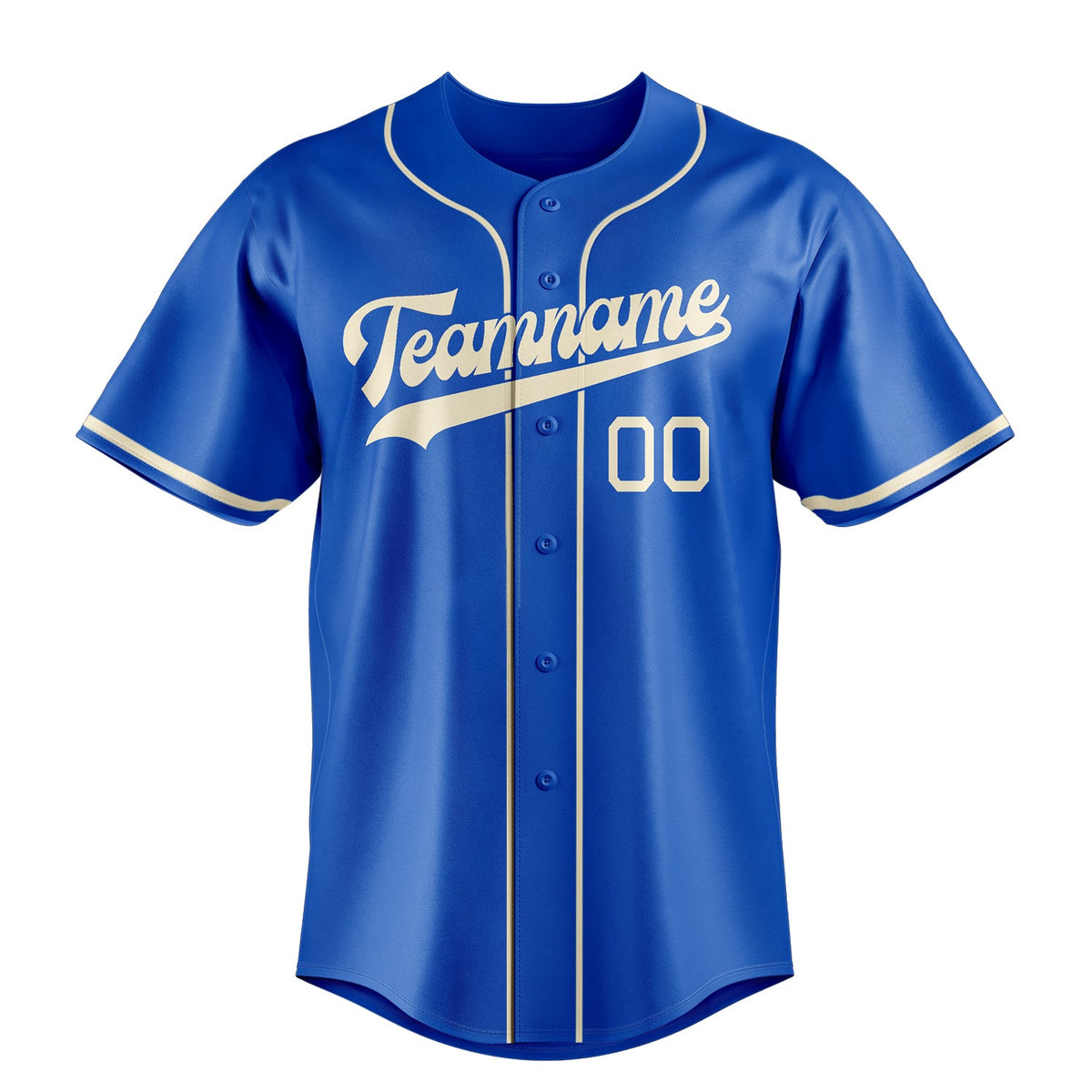 Thunder-Blue & Cream Ace Baseball Jersey
