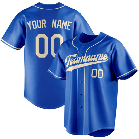Personalized Thunder Blue & Cream Color Fan Baseball Jersey BB01240530WY357