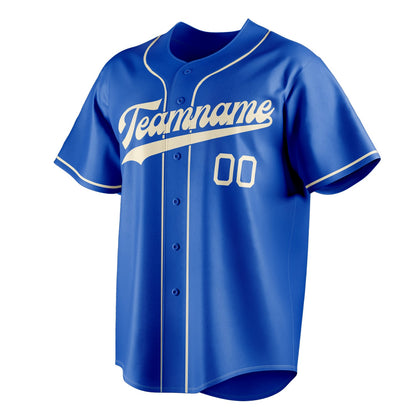 Thunder-Blue & Cream Ace Baseball Jersey
