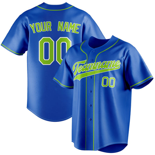 Personalized Thunder Blue & Green Color Fan Baseball Jersey BB01240530WY358