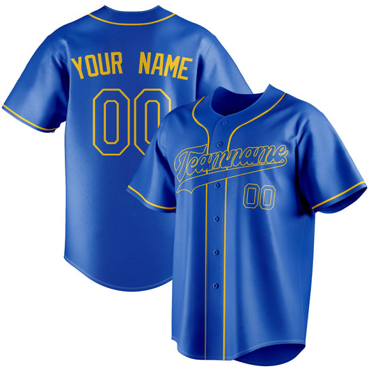 Personalized Thunder Blue & Gold Color Fan Baseball Jersey BB01240530WY359