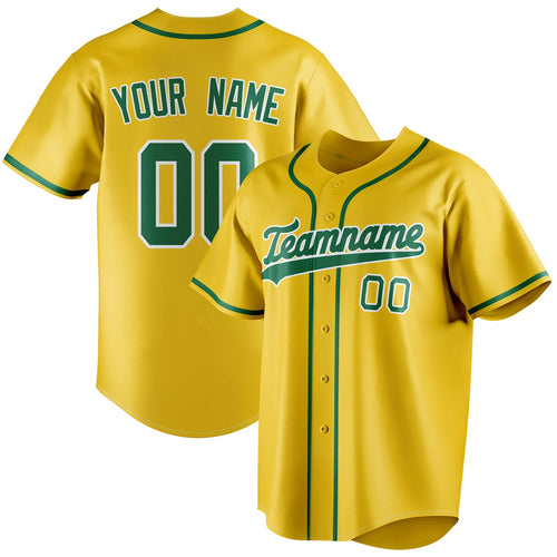 Personalized Yellow & Kelly Green Color Fan Baseball Jersey BB01240531CK563