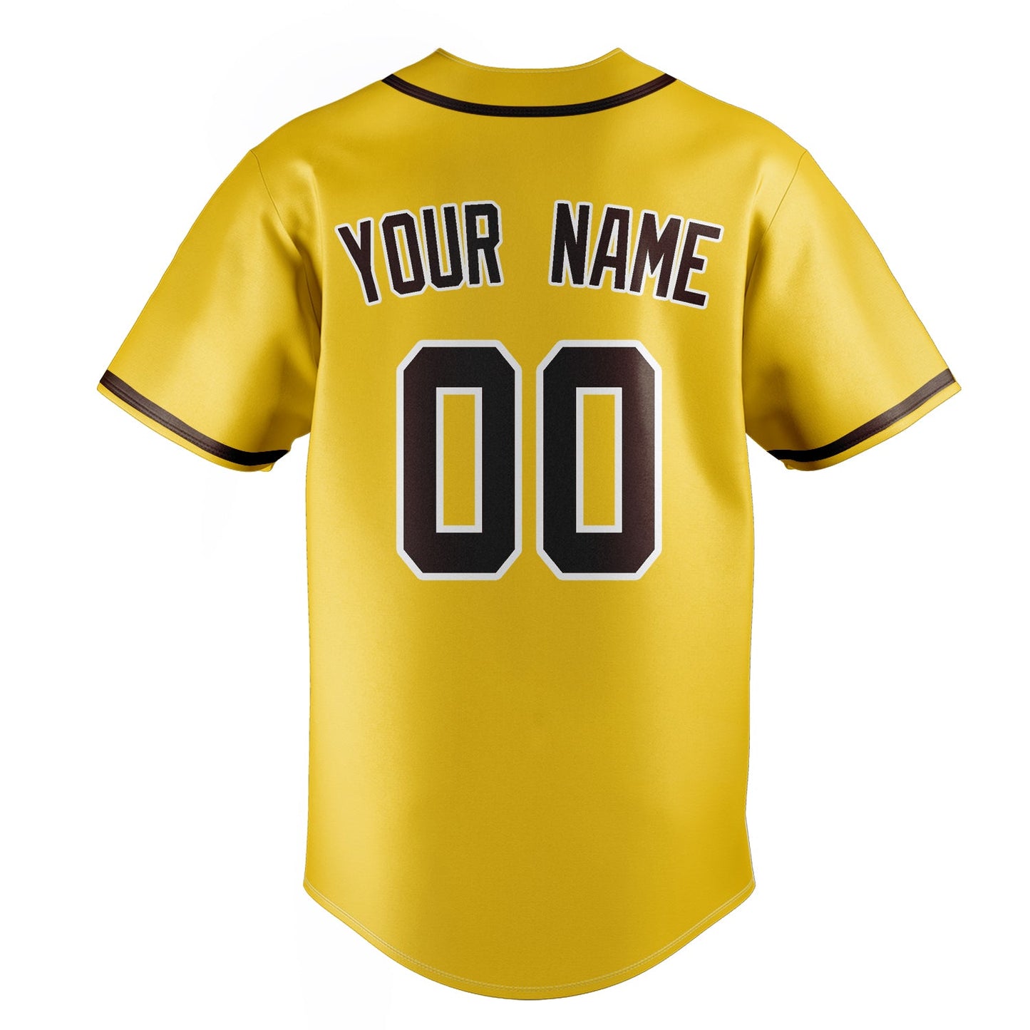 Yellow & Brown Stadium Baseball Jersey