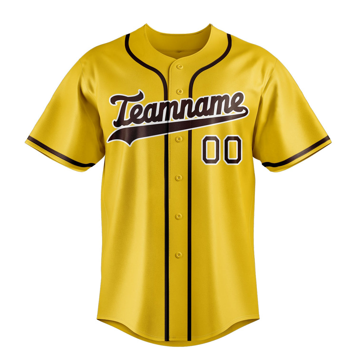 Yellow & Brown Stadium Baseball Jersey
