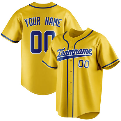 Personalized Yellow & Royal Color Fan Baseball Jersey BB01240531CK571