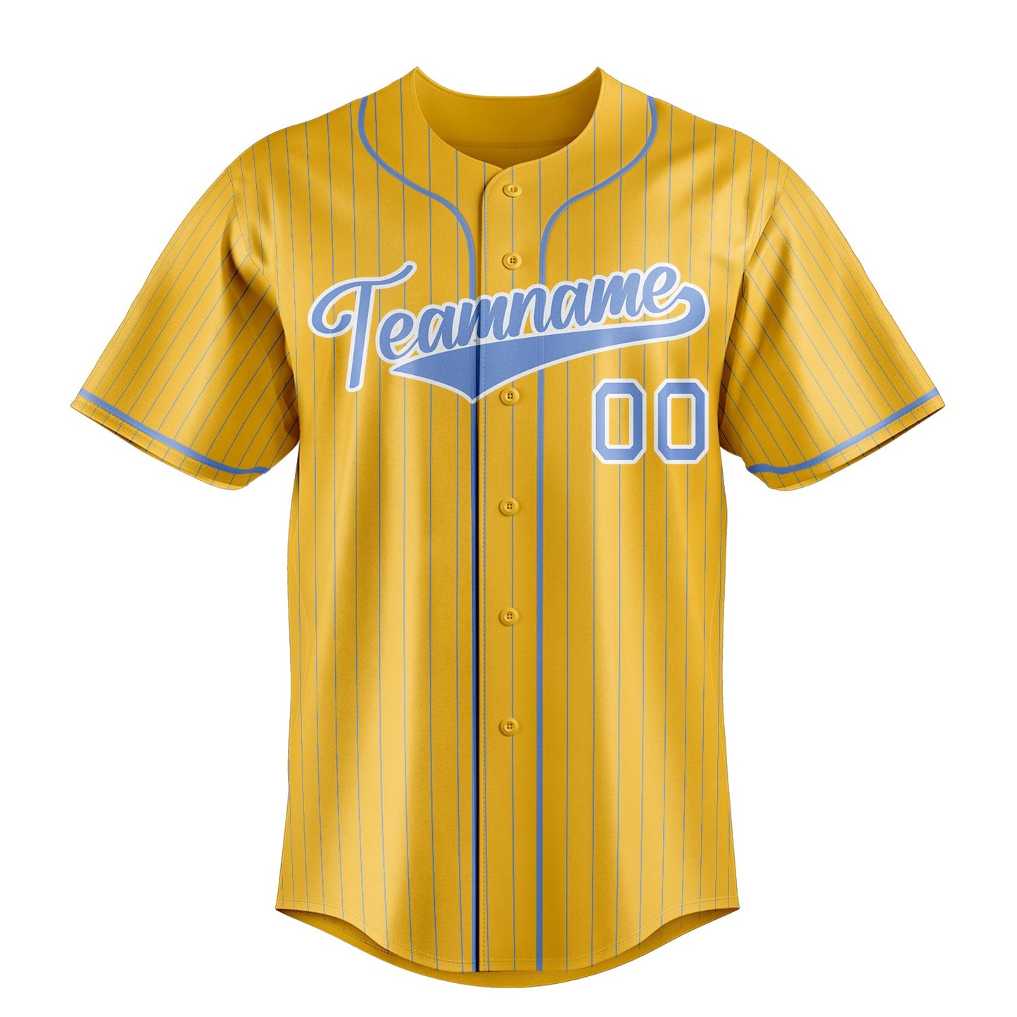 Yellow & Light-Blue Infield Baseball Jersey