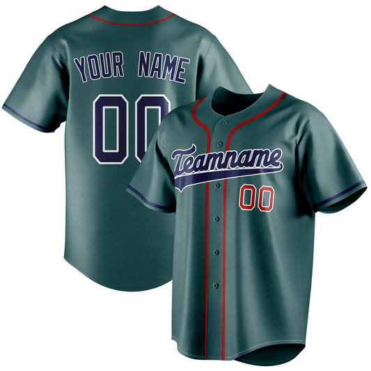 Personalized Midnight Green & Navy Color Fan Baseball Jersey BB01240531JZ448
