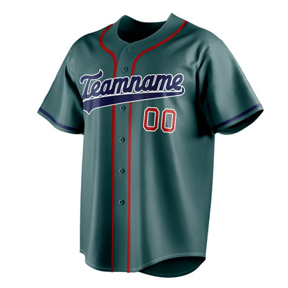 Midnight-Green & Navy Dugout Baseball Jersey