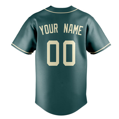 Midnight-Green & Cream Diamond Baseball Jersey