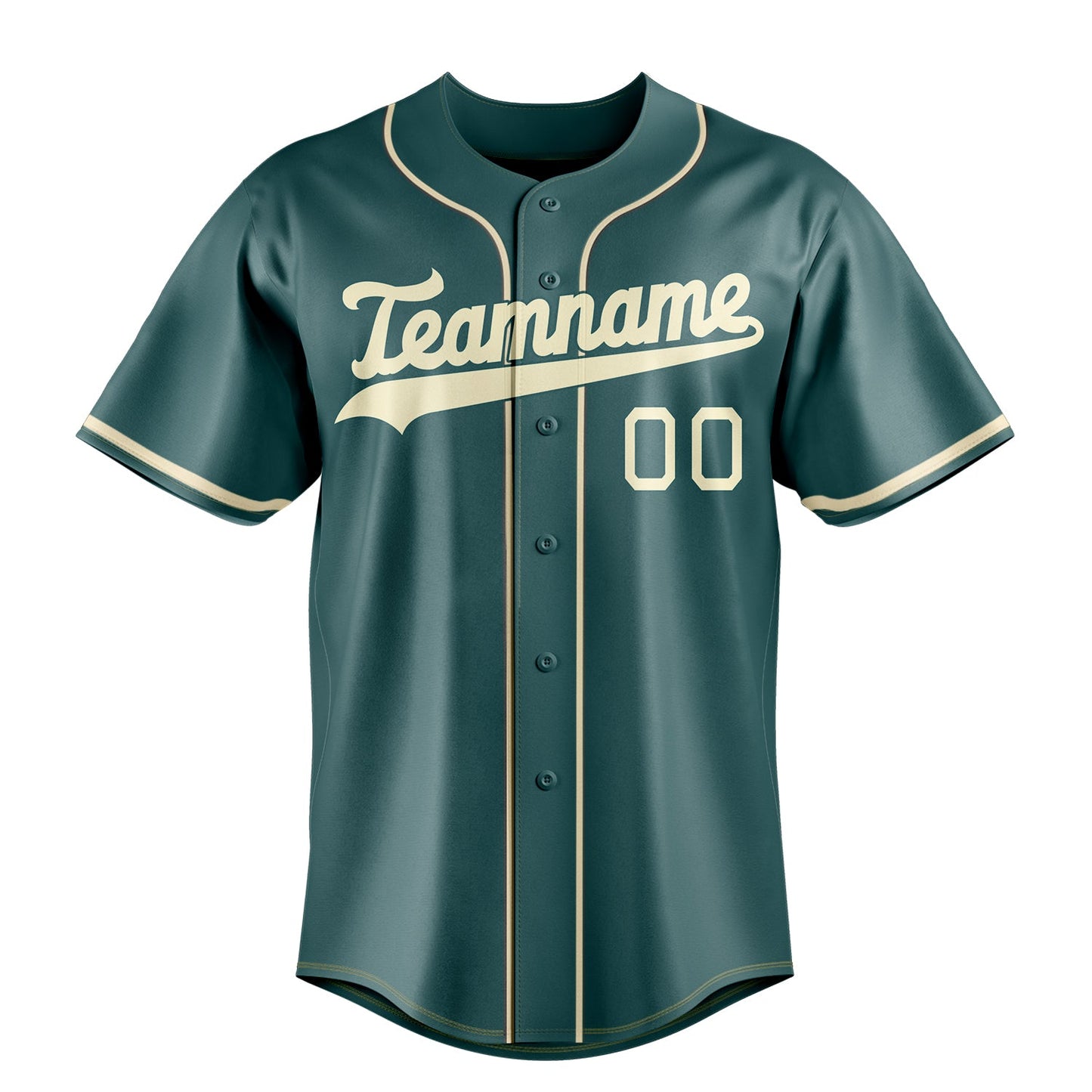 Midnight-Green & Cream Diamond Baseball Jersey